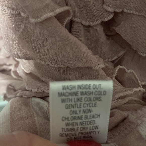 Apt. 9 Layered Ruffle Mauve Pink Blouse Scoop Neck Short Sleeve Sz 1X - Picture 6 of 6